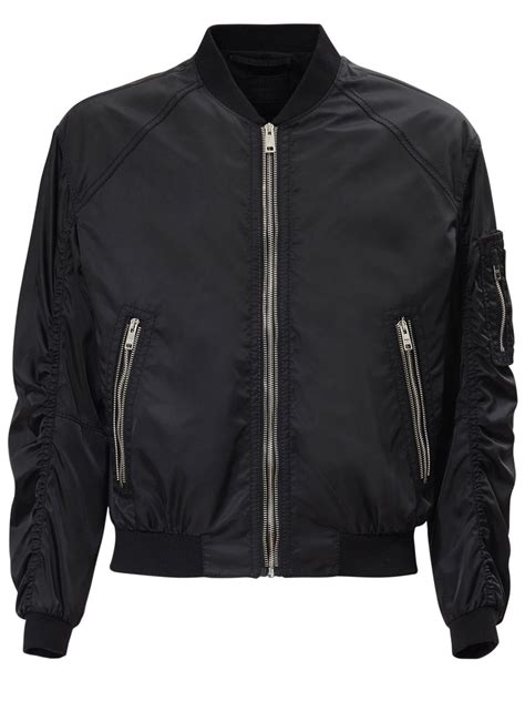 mens black prada bomber jacket|black nylon bomber jacket.